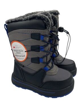 Wonder Nation insulated waterproof boys black/blue boots Size 8